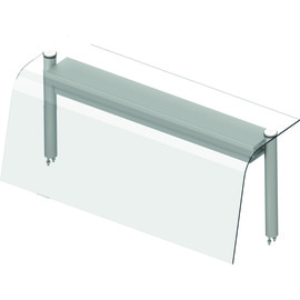Glass top shelf with sneeze guard and heat lamp 790x455x450 mm for food distribution systems product photo