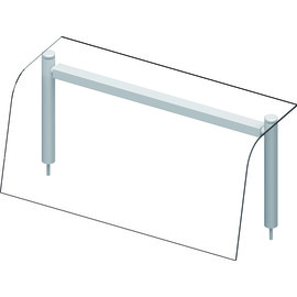Glass top shelf with sneeze guard and lighting 790x455x450 mm for food serving systems product photo