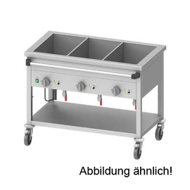 Bain-Marie trolley "PRO" with separate basins for 2x GN1/1, 760x660x850 mm (WxDxH), with handle on the long side product photo