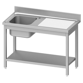 kitchen sink table ECO ST 61 drainboard on the right | grooved | 1 basin | 1000 mm x 600 mm H 850 mm | self-assembly product photo