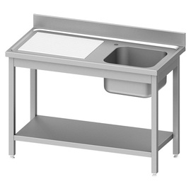kitchen sink table ECO ST 61 drainboard on the left | grooved | 1 basin | 1000 mm x 600 mm H 850 mm | self-assembly product photo