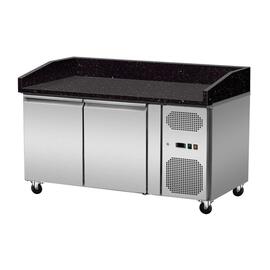 Pizza cooling table | 2 solid doors with Granite countertop black product photo