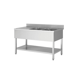 kitchen sink table on the left | grooved | 2 basins | 1400 mm x 700 mm H 950 mm | self-assembly product photo