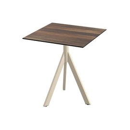 patio table TRIPOD foldable sand couloured | Tropical Wood 700 mm x 700 mm H 740 mm product photo