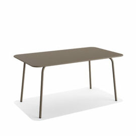 patio table SHINE steel cappuccino-coloured rectangular | 1600 mm x 900 mm H 730 mm product photo