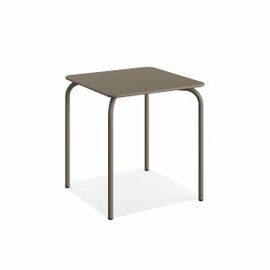patio table OLLY steel cappuccino-coloured square | 700 mm x 700 mm H 730 mm product photo