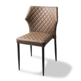 upholstered stacking chair LOUIS cognac colour | fire-retardant product photo