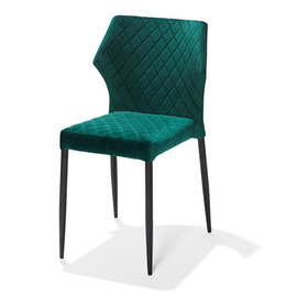 upholstered stacking chair LOUIS green | fire-retardant product photo