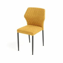 upholstered stacking chair LOUIS yellow | fire-retardant product photo