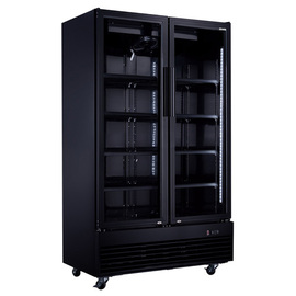 bottle Cooler black with 2 glass doors | convection cooling | 1000 l product photo