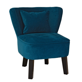 retro armchair with a cushion • petroleum coloured | seat height 410 mm product photo