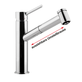 Spültischbatterie lever mixer tap high pressure retractable outreach 230 mm product photo