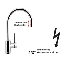 Spültischbatterie KARA low pressure swiveling 180 ° H 210 mm product photo