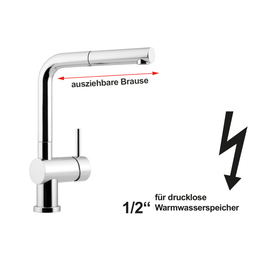 Spültischbatterie INES chromed pressureless retractable product photo