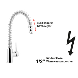 Spültischbatterie LARA pressureless retractable product photo