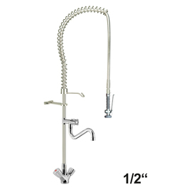 rinse sink mixer 1/2" one hole two-handle mixer tap | tap with 4-wing handle product photo