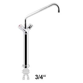 pillar mixer 3/4" H 640 mm | two-handle mixer tap outreach 300 mm product photo