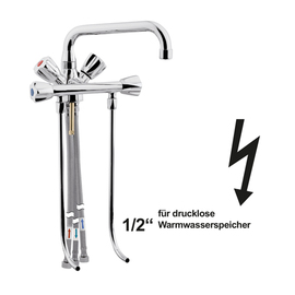 sink pillar mixer 1/2" ND H 140 mm outreach 200 mm | discharge height 60 mm | 2 valves at the front product photo