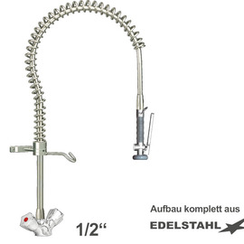 dish rinser spray praktic 1/2" one hole two-handle mixer tap product photo