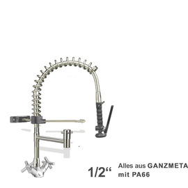Hand shower ecotop 1/2" two-handle mixer tap | black with pen holder product photo