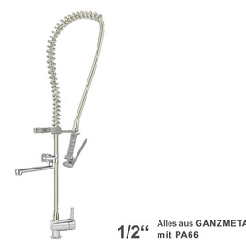 Pre-rinse shower ecotop 1/2" lever mixer tap | grey with spout product photo