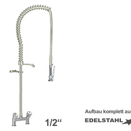 Pre-rinse shower praktic 1/2" two-handle mixer tap stainless steel product photo