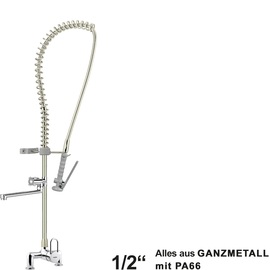 Pre-rinse shower ecotop 1/2" lever mixer tap | grey Pentachrome metal handle product photo