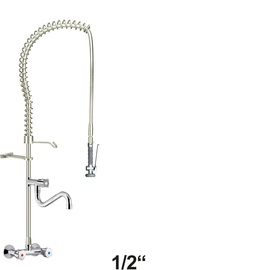 Pre-rinse shower praxitop 1/2" two-handle mixer tap with spout product photo