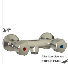 hose fitting CLASSIC 3/4" wall-mounted stainless steel valve direction 3/4" product photo