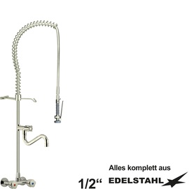 Pre-rinse shower topmix 1/2" two-handle mixer tap Pentachrome metal handle product photo