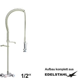 Pre-rinse shower praktic 1/2" two-handle mixer tap Pentachrome metal handle product photo