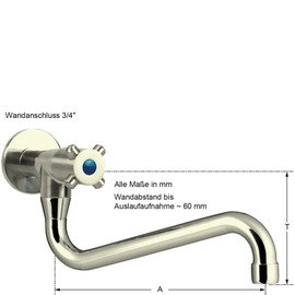 wall valve clasix 3/4" S-outlet below A 300 mm product photo