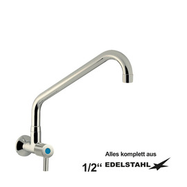 wall valve clamix 1/2" lever mixer tap raised C-spout slanted A 250 mm product photo
