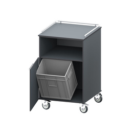 outdoor service station | clearing station | shelf | 1 wing door 1 waste bin 600 mm product photo