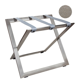 suitcase stand stainless steel | grey nylon straps | 575 mm x 390 mm H 465 mm product photo