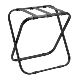 suitcase stand steel black | black leather straps product photo