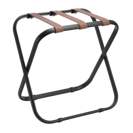 suitcase stand steel black | brown leather straps product photo