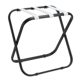 suitcase stand steel black | white leather straps product photo