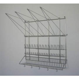 tool holder UNIVERSAL stainless steel 500 mm x 500 mm incl. 5 hooks | 1 shelf | suitable for 4 piping bags | 31 nozzles product photo