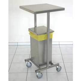 bar table stainless steel wheeled with waste collector | 500 mm x 500 mm H 1100 mm product photo