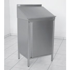 writing lectern stainless steel with storage compartment closed substructure | wing door | 600 mm x 500 mm H 1250 mm product photo