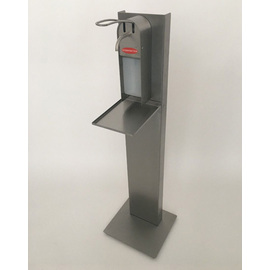 disinfectant dispenser | soap dispenser stainless steel with with drip tray | arm lever product photo
