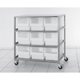 condiment trolley stainless steel with 9 window containers | 1100 mm x 520 mm H 1240 mm product photo