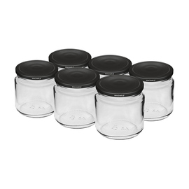 preserving jar 212 ml with screw cap lid colour black Ø 70 mm H 77 mm product photo