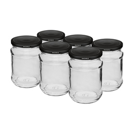 preserving jar 250 ml with screw cap lid colour black Ø 70 mm H 103 mm product photo