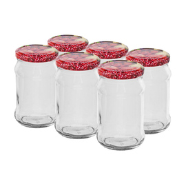 preserving jar 300 ml with screw cap lid colour multi-coloured Ø 70 mm H 120 mm product photo