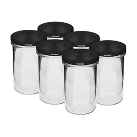 preserving jar 545 ml with screw cap lid colour black Ø 86 mm H 142 mm product photo