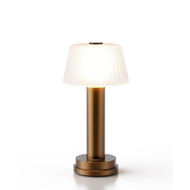 rechargeable table lamp NEOZ Victoria brass antique | glass white H 230 mm product photo