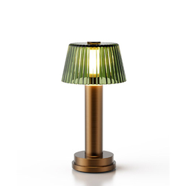 rechargeable table lamp NEOZ Victoria brass antique | glass green H 230 mm product photo