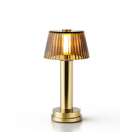 rechargeable table lamp NEOZ Victoria brass | glass amber coloured H 230 mm product photo